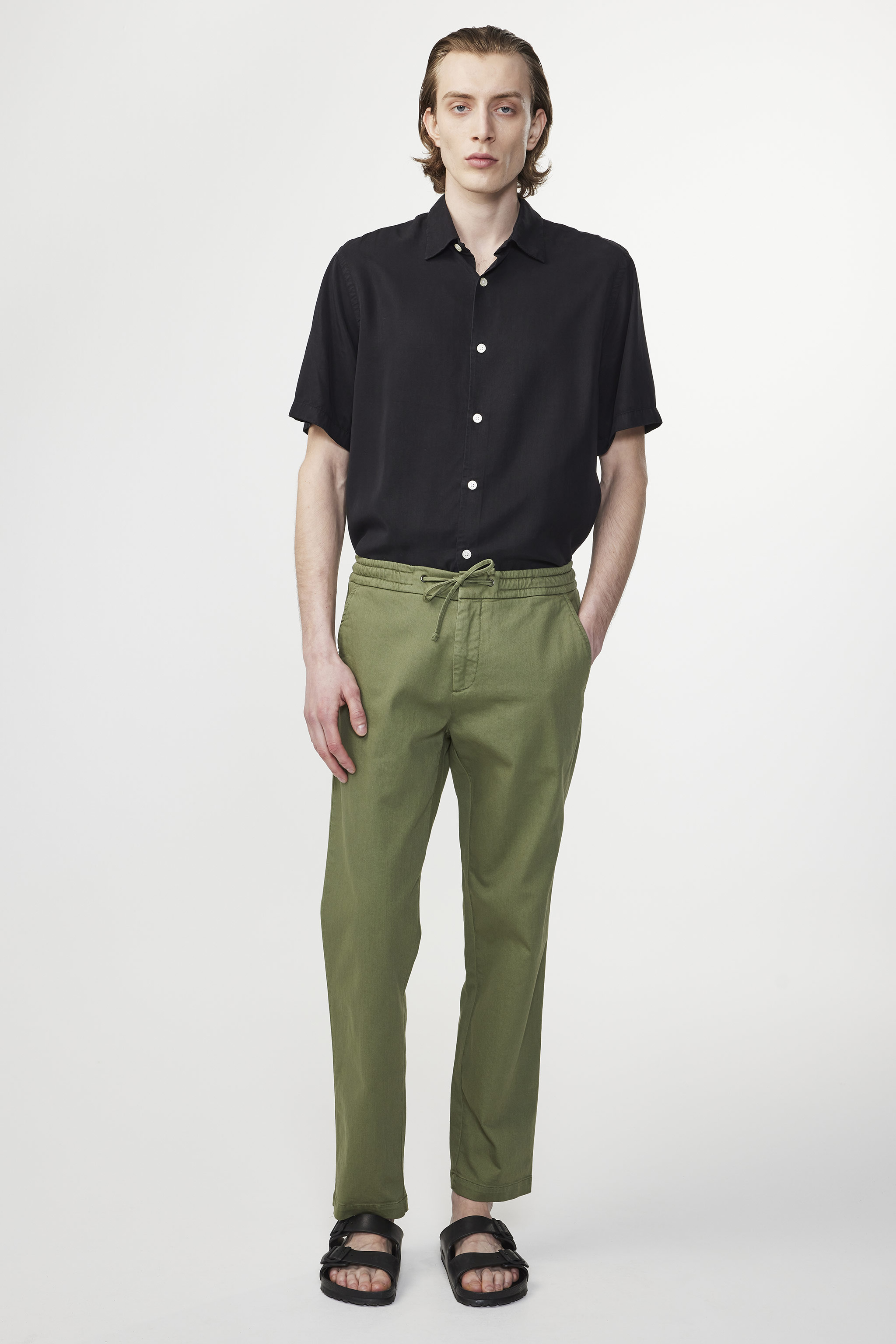 Buy 4 Way Stretch High waist trousers- Forest Green Online | Urban Poche