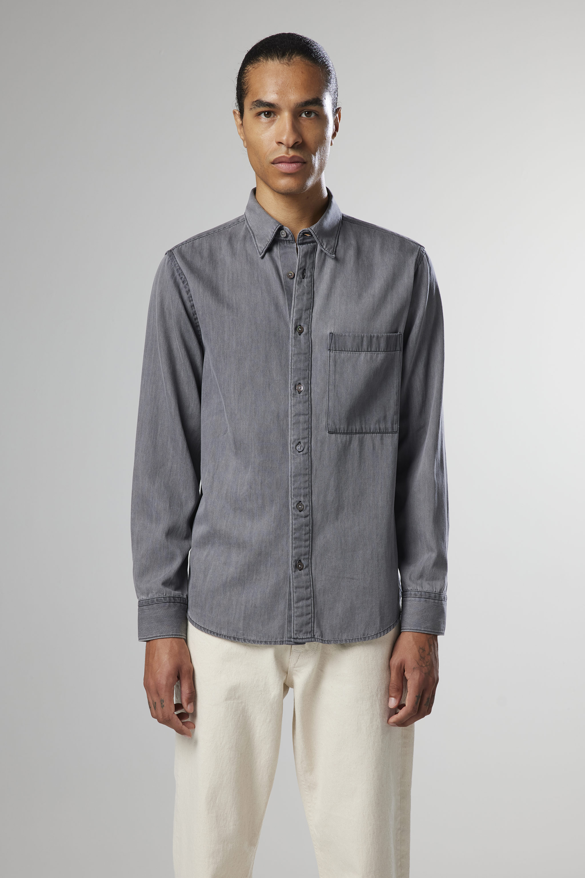 Grey on sale jean shirt