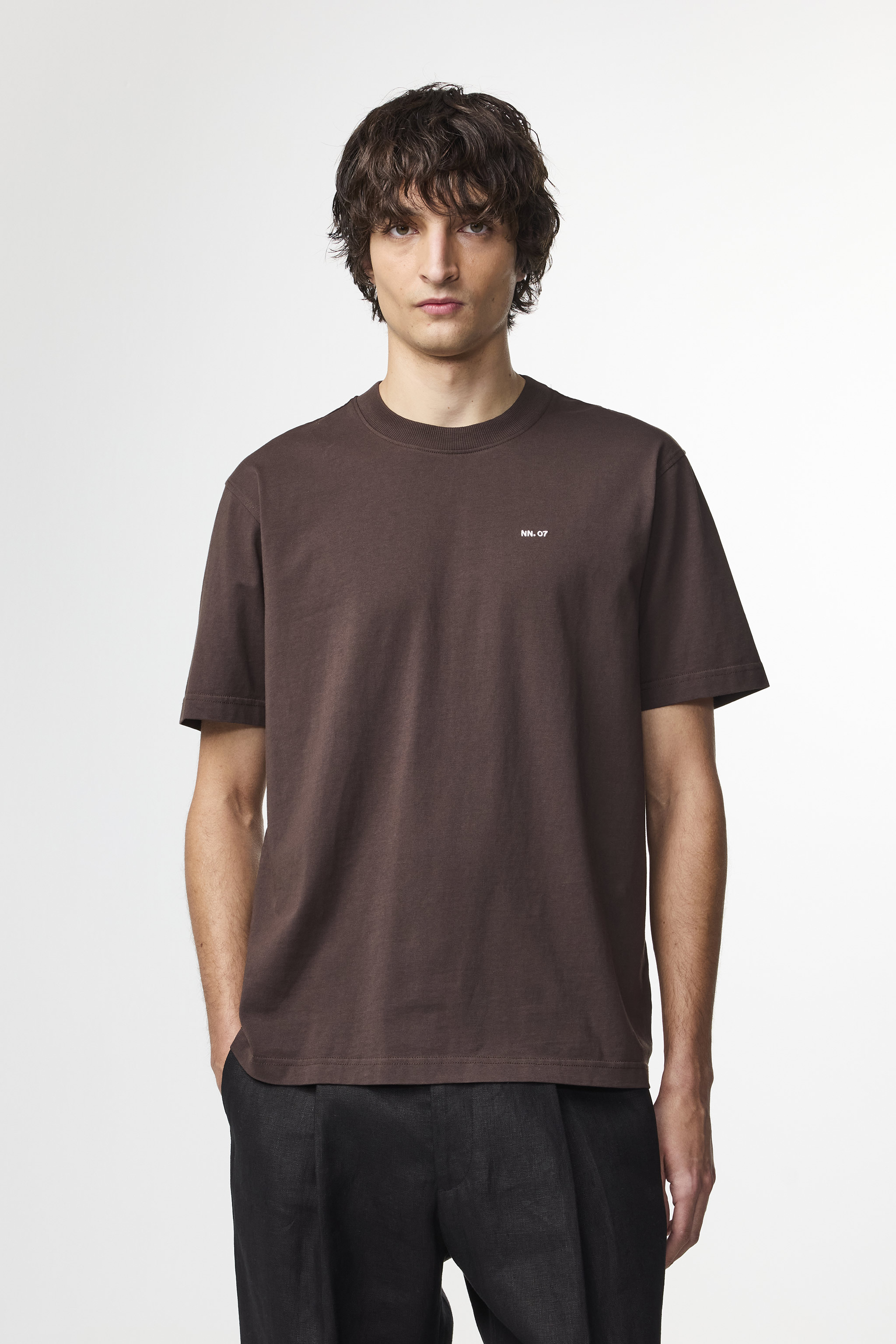 N!ce round logo border tee (NAVY) ennoy