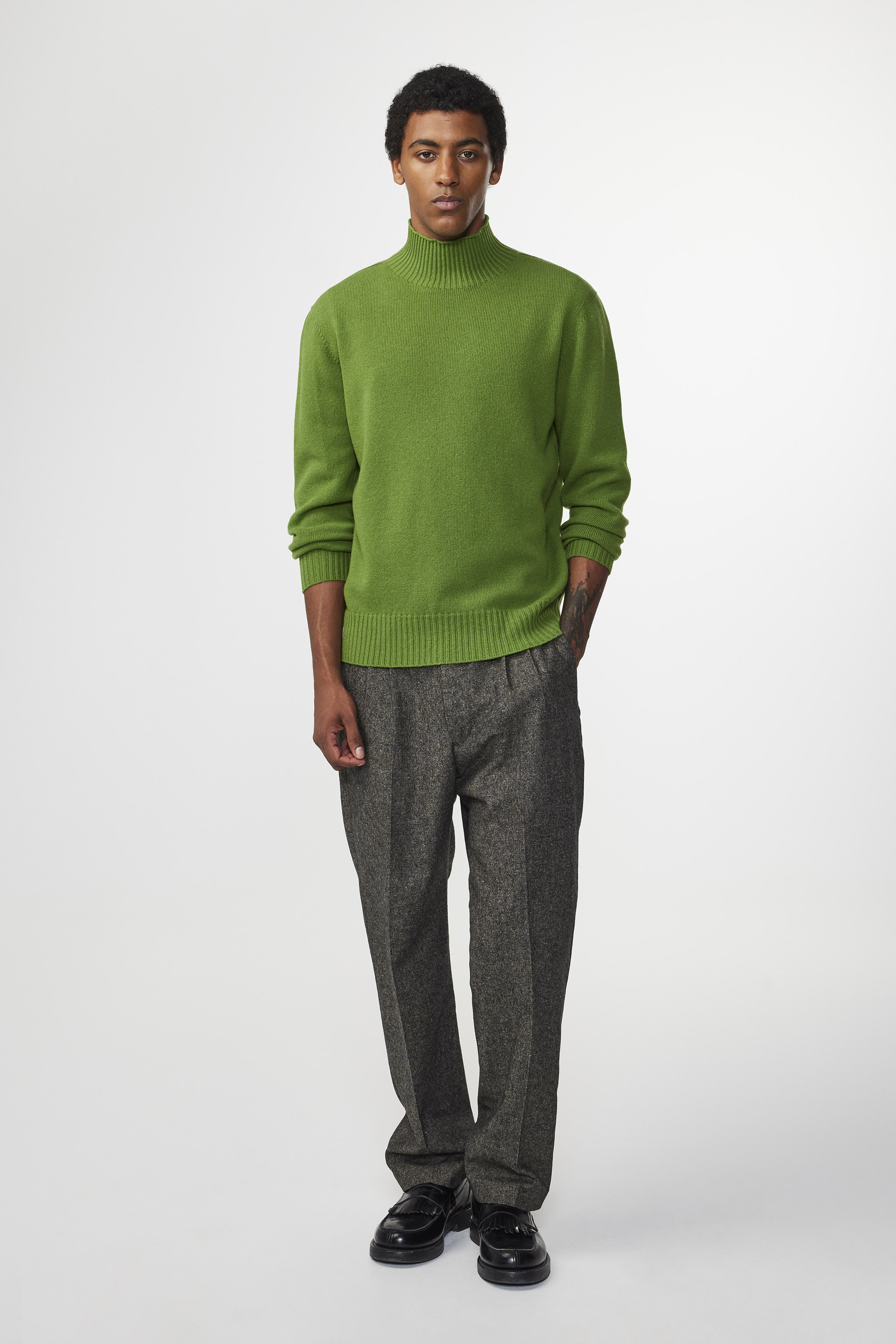Auxiliary Roll Neck Jumper Alpaca Wool Forest