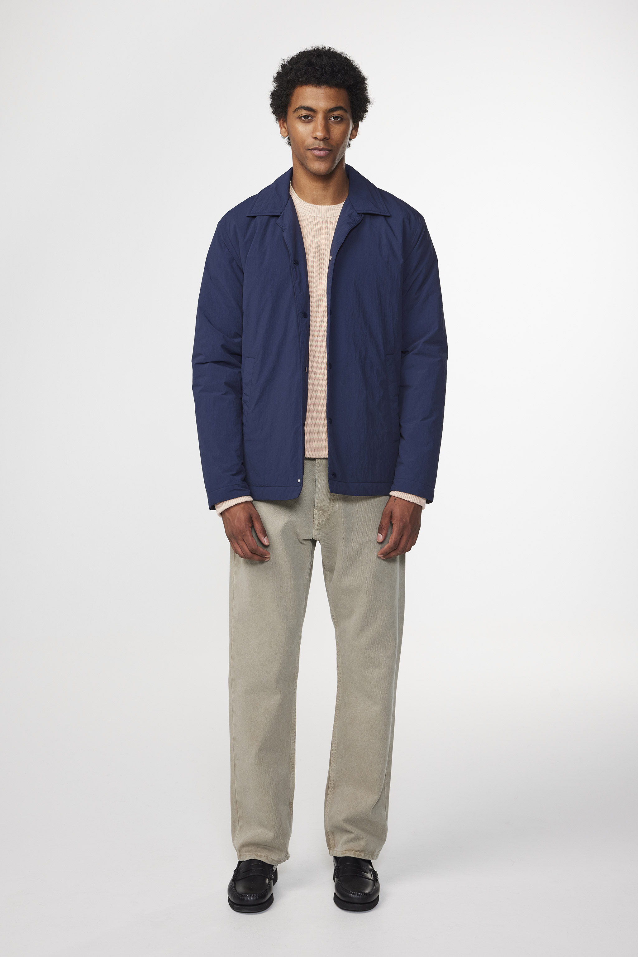 Blue jacket with fashion chinos