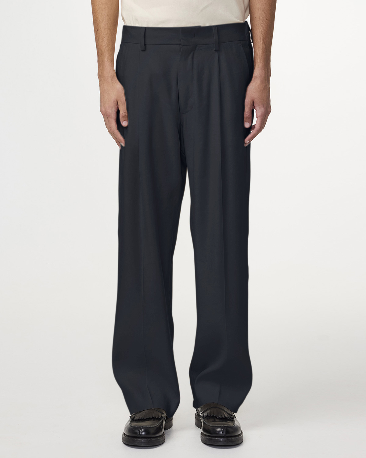 パンツ NNINE WATER REPELLENCY OXFORD PANTS Navy waterproof oxford pants