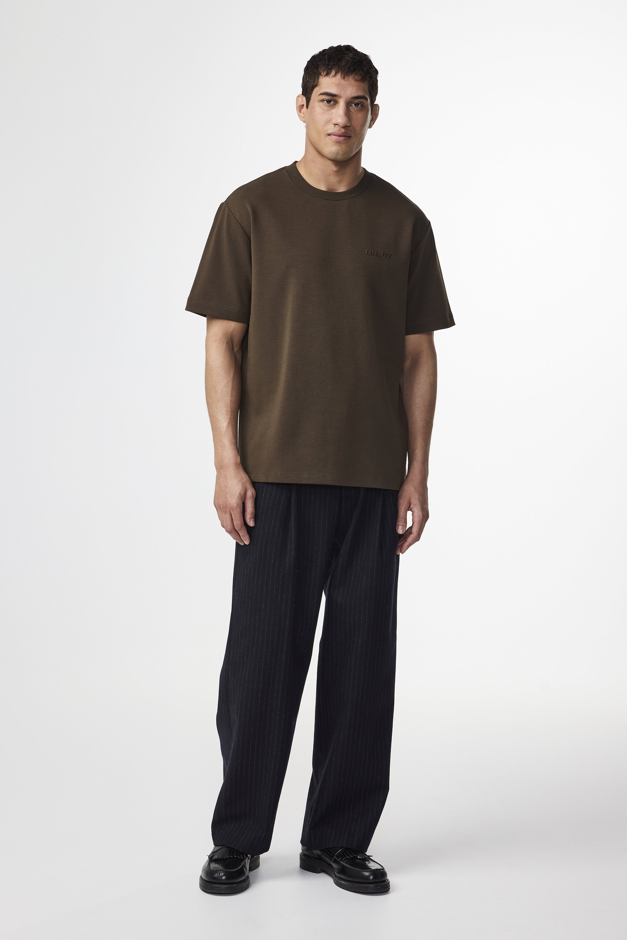 Tシャツ・カットソー NN07 T-shirts (2513457250 NAT SS LOGO TEE 3457NAVY BLUE) Nat SS Logo Tee 3457 men's t-shirt - Demitasse - Buy online