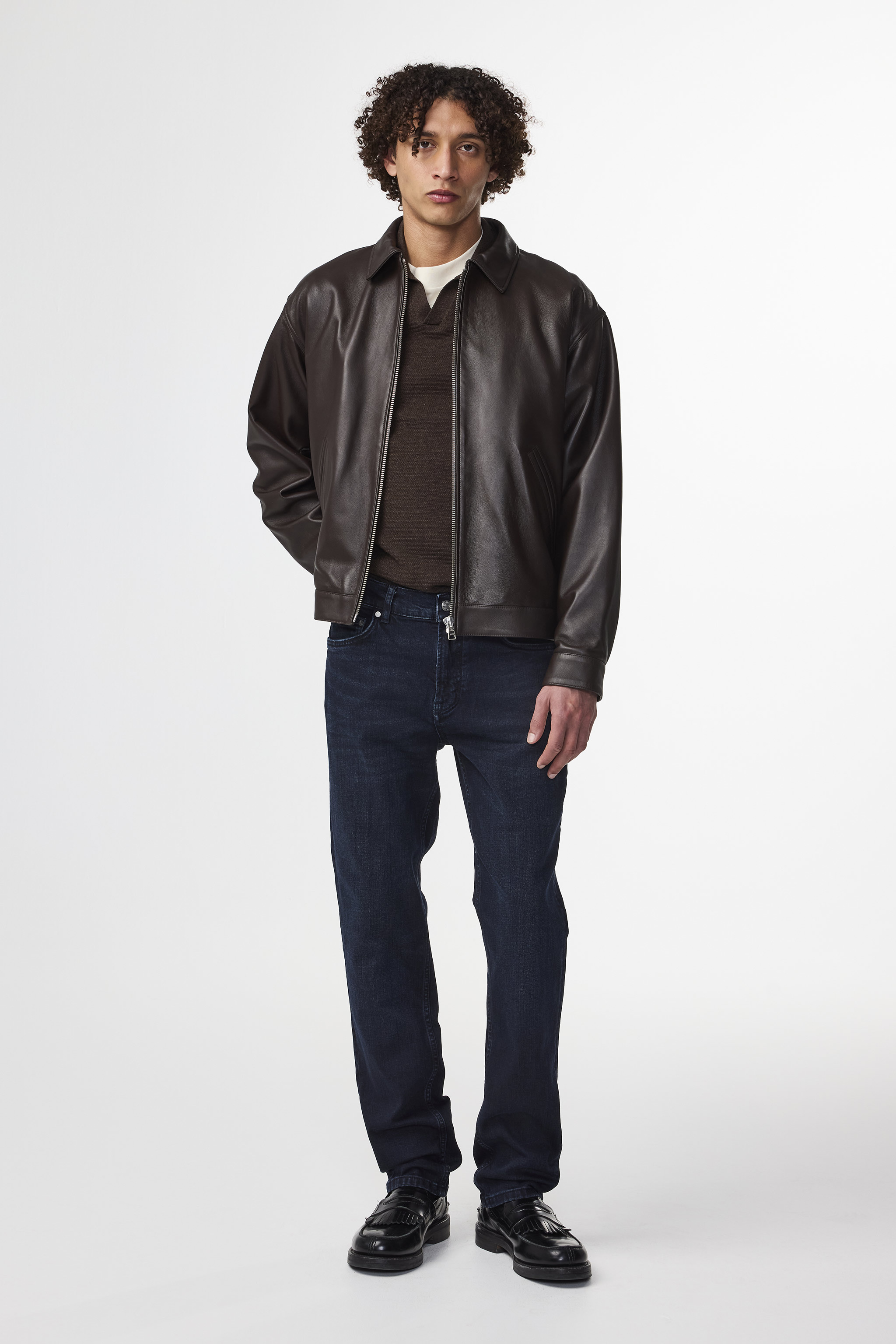 デニム×牛革 vest 7/8 nana デニムベスト ノーカラー｜カドヤ公式オンラインショップ｜SOLID