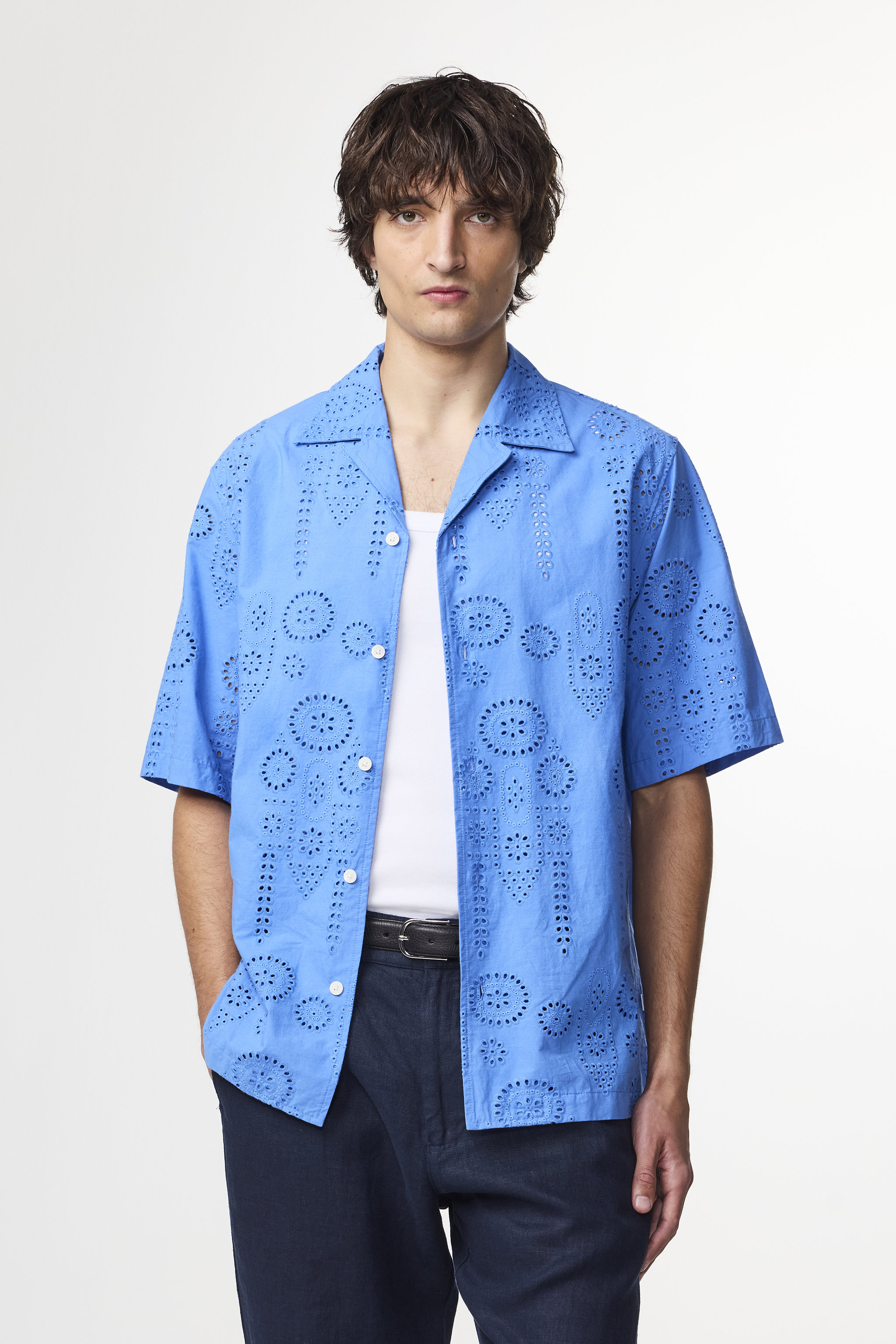 Tシャツ・カットソー NN07 SS25 Shirts (2523420599 JULIO SS 3420DEMITASSE) Julio 3420 men's shirt - Demitasse - Buy online at NN.07®