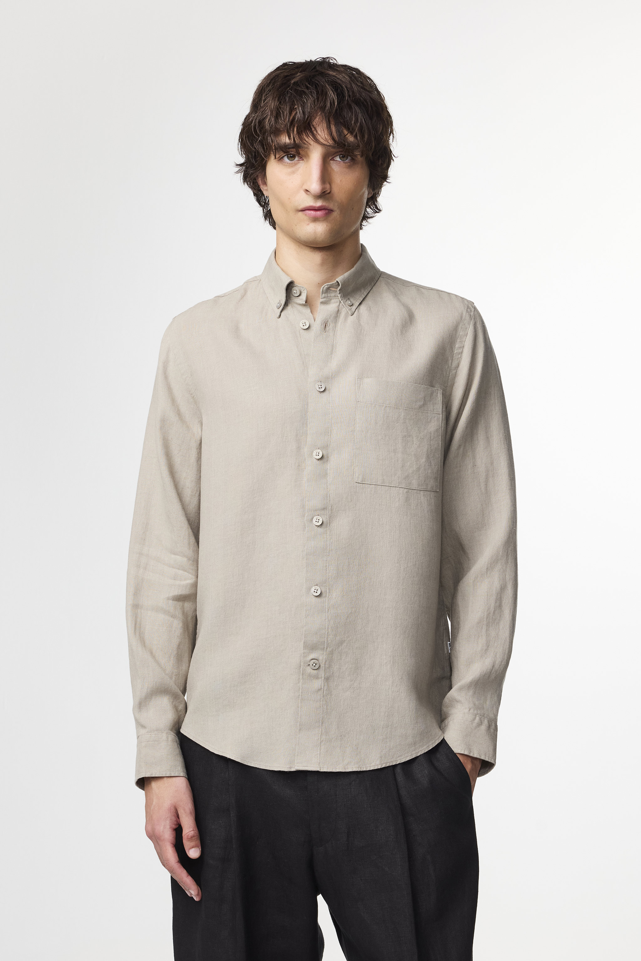 人文 C.O.B. Italian Collar Shirt Imperial Shop Online Shirt with mandarin collar and buttons