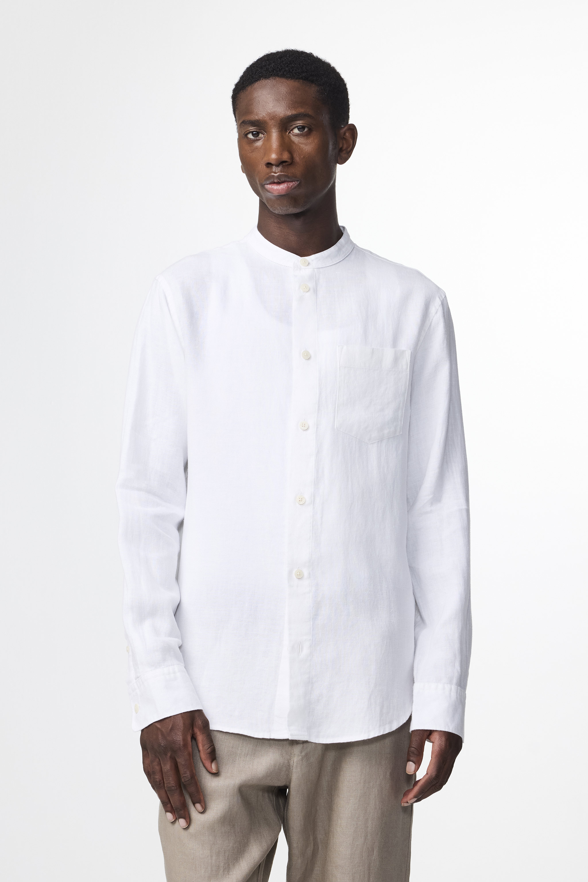 【MODERNIF】Linen Semi Over Basic Shirt Linen Shirt SS25 28005555 | Zegna US