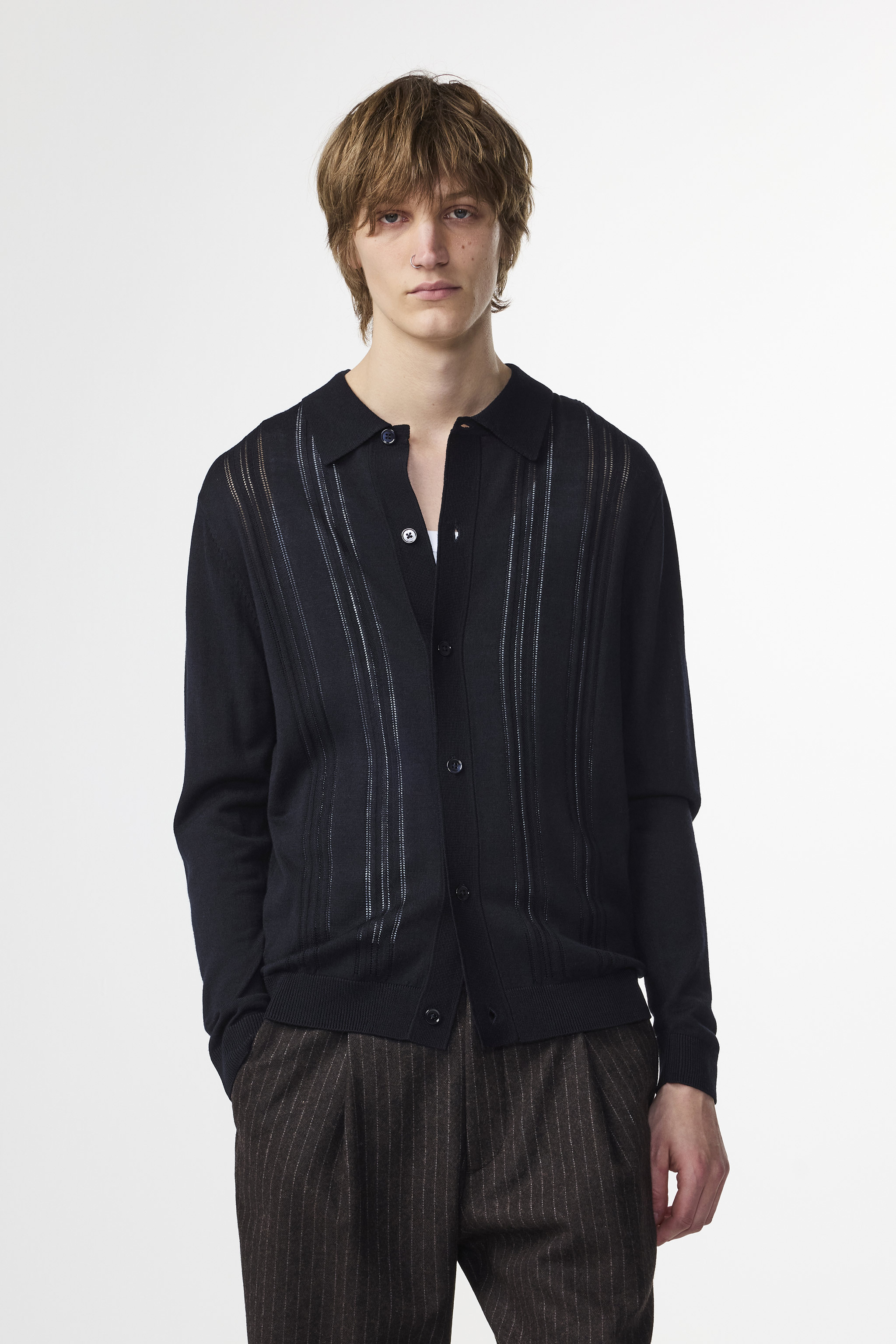 Thor LS Polo 6584 men's cardigan - Deep Navy - Buy online at